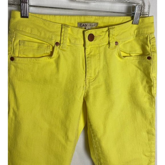Cabi Cropped Jeans Women's Pants Size 2 Yellow - Picture 3 of 5